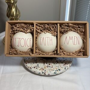 Rae Dunn Christmas ornament set